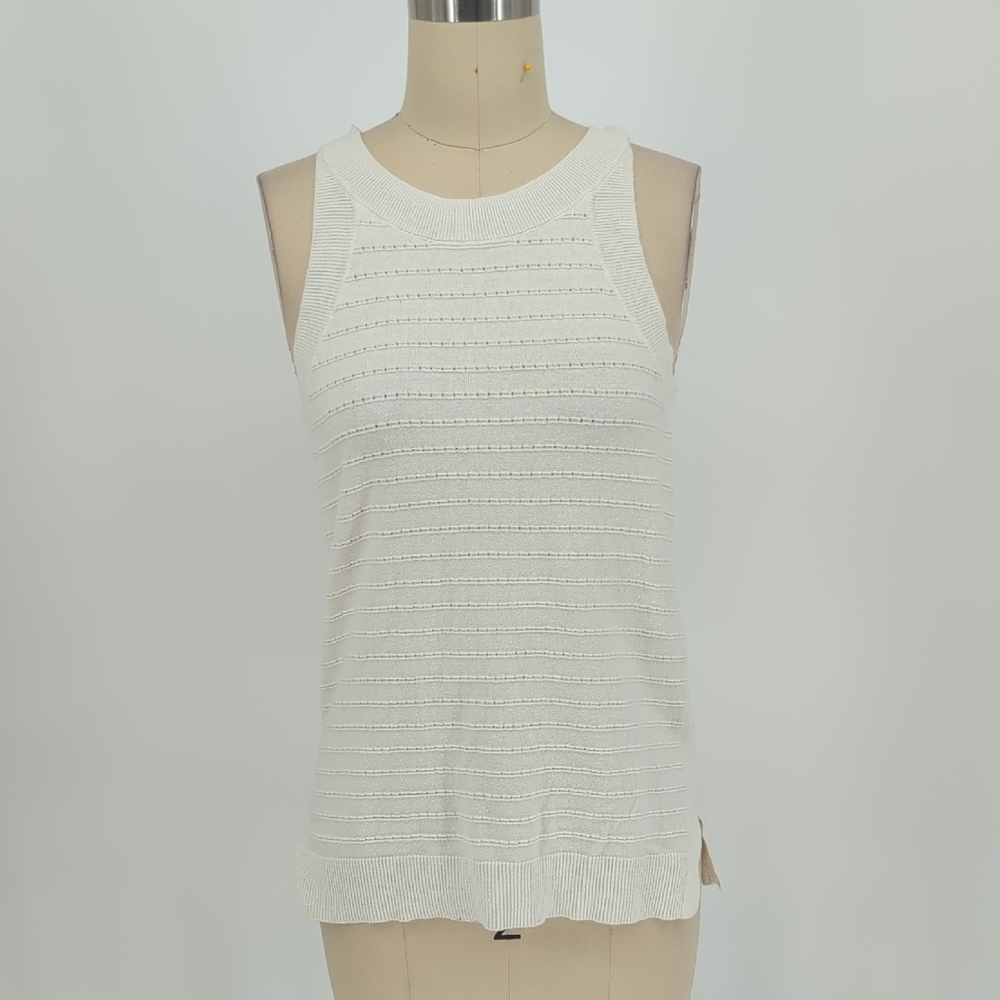 Banana Republic Knit Sweater Tank White size XS preppy Business casual classic